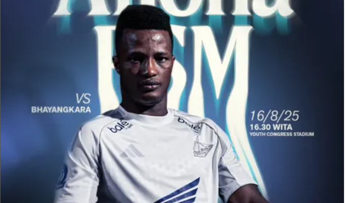 Sambut Abu Kamara, PSM Makassar Optimis Tiga Poin di Kandang Bhayangkara Lampung FC Abu Kamara PSM