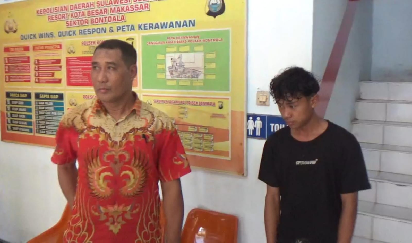 Pelaku pembobolan rumah kosong di Makassar diamankan di Polsek Bontoala. Foto: M Nur