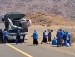 Bus Jemaah Haji Indonesia Kecelakaan di Madinah, 10 Orang Terluka